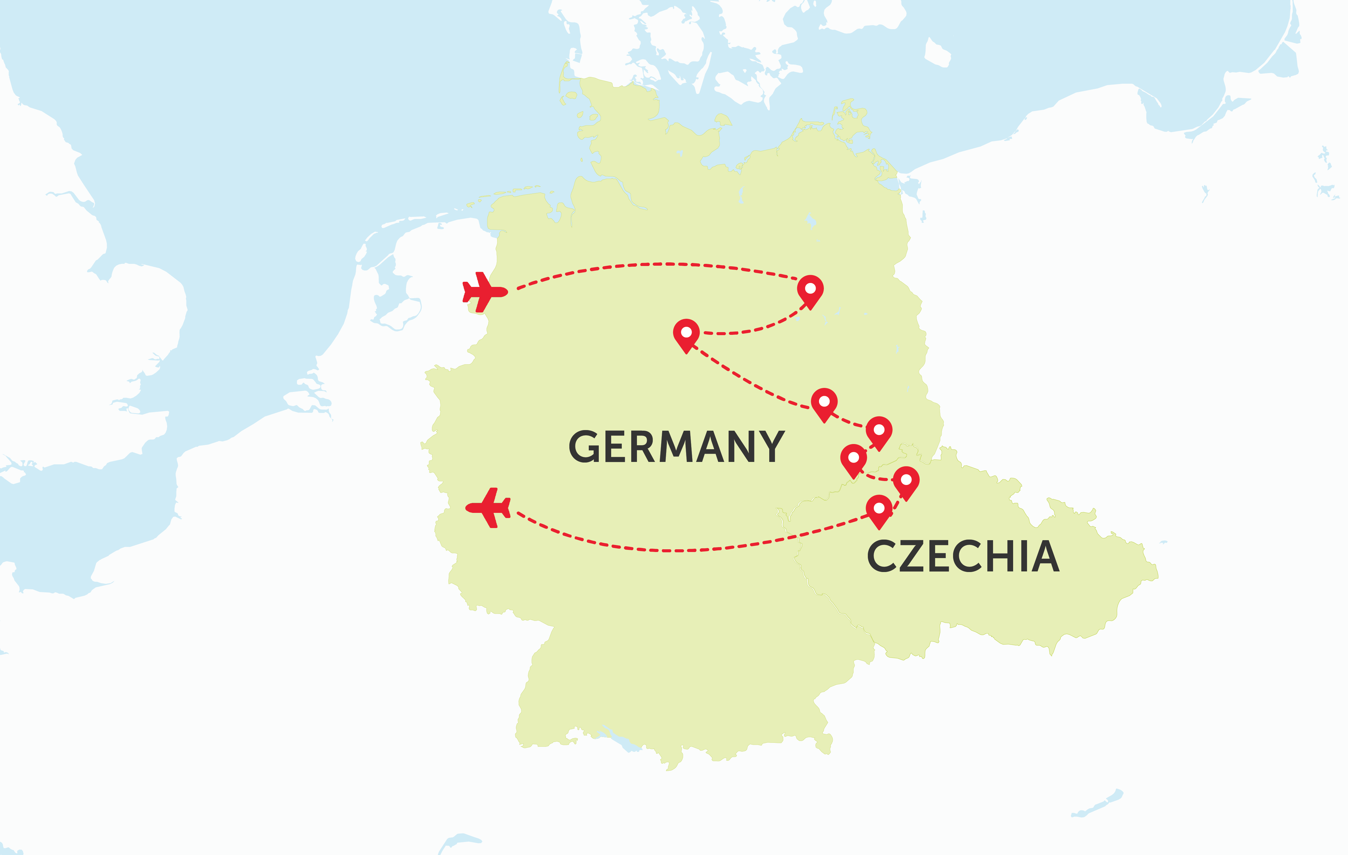 Germany and Czechia map
