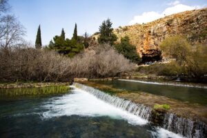 Spring flowing from cave at Caesarea Philippi