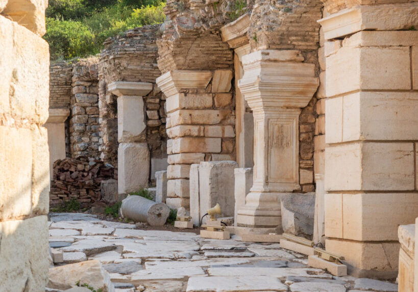Side street in the ancient city of Ephesus, Turkey