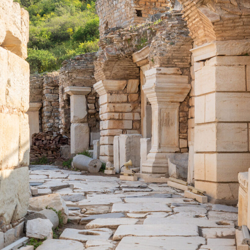 Side street in the ancient city of Ephesus, Turkey