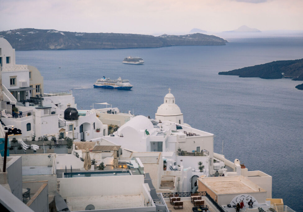 Overlooking Bay of Santorini