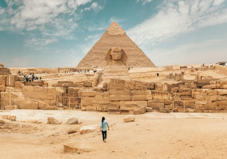 Pyramid and Sphinx in Egypt