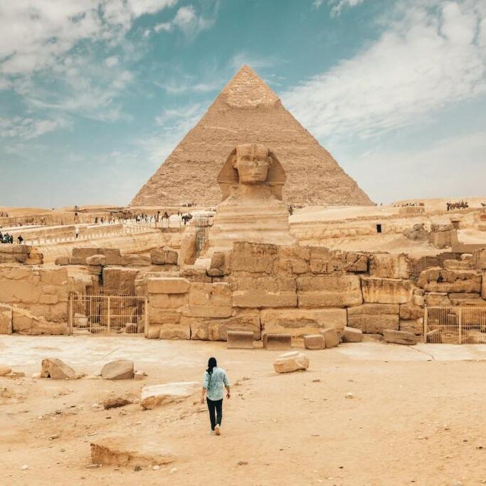 Pyramid and Sphinx in Egypt