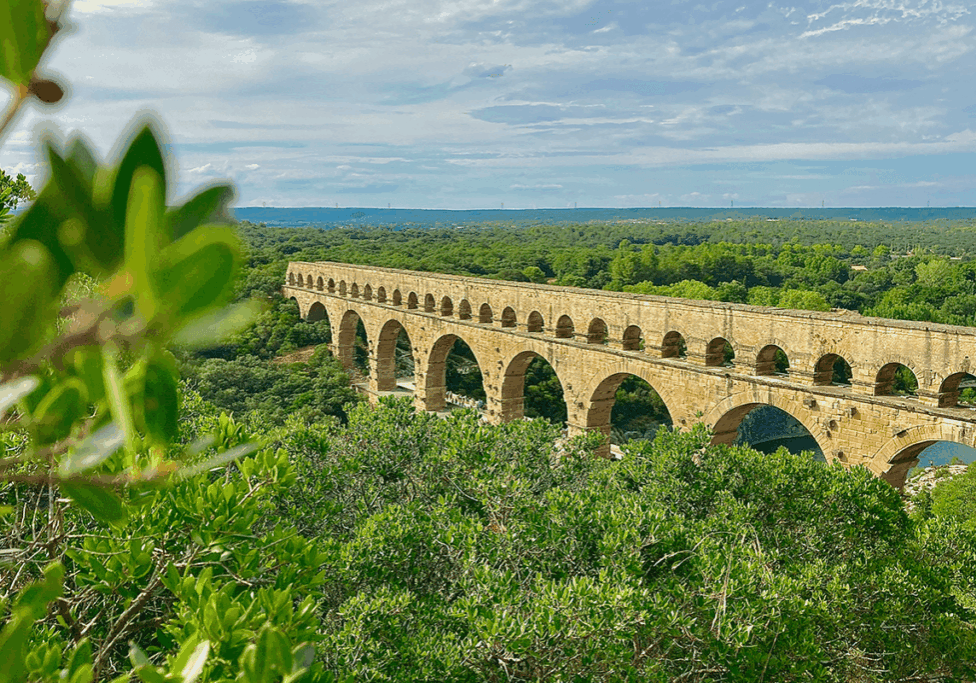 Overlooking Pont du Gard bridge