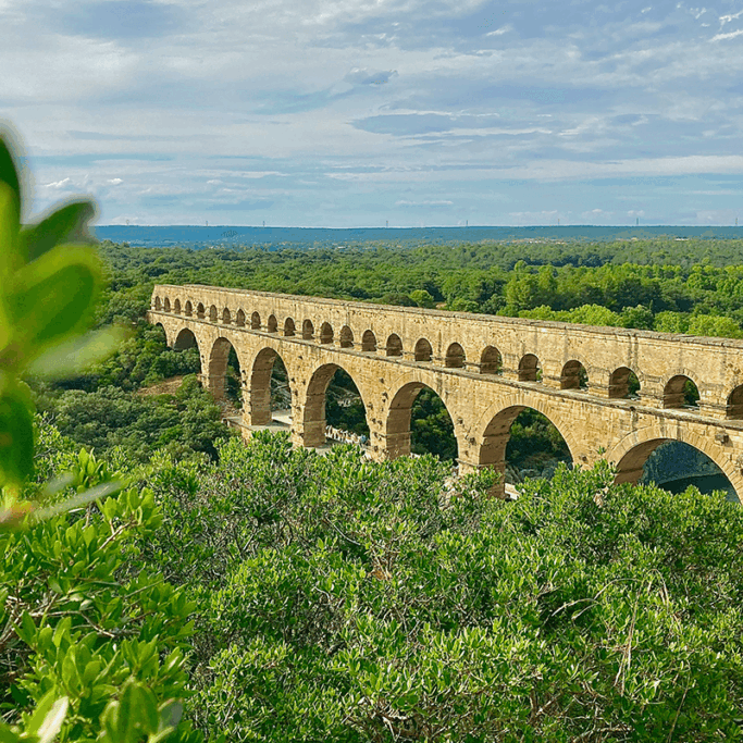 Overlooking Pont du Gard bridge